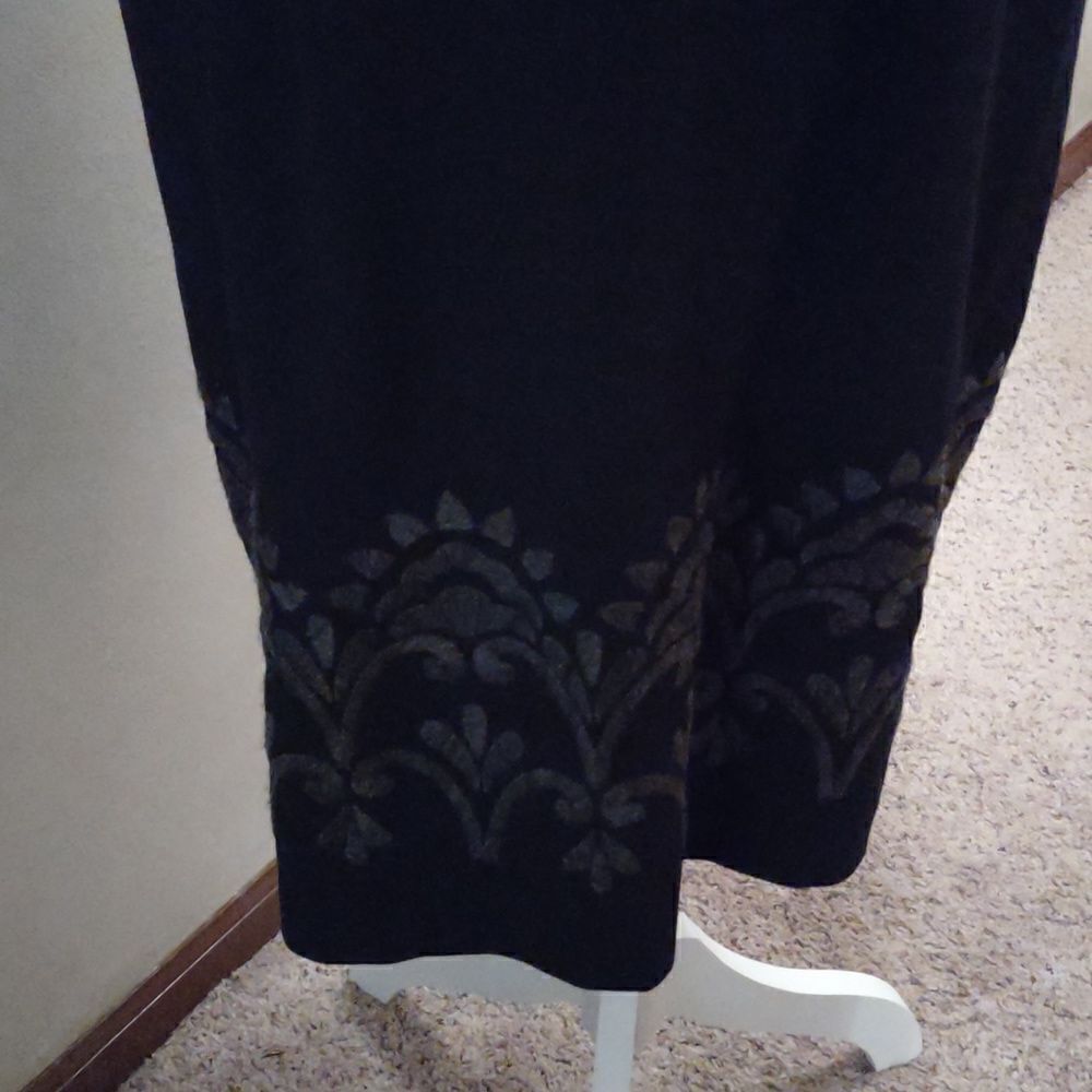 New Jones New York Women's Size 14 Classic‎ Black Dress Embroidered Midriff - Picture 4 of 14